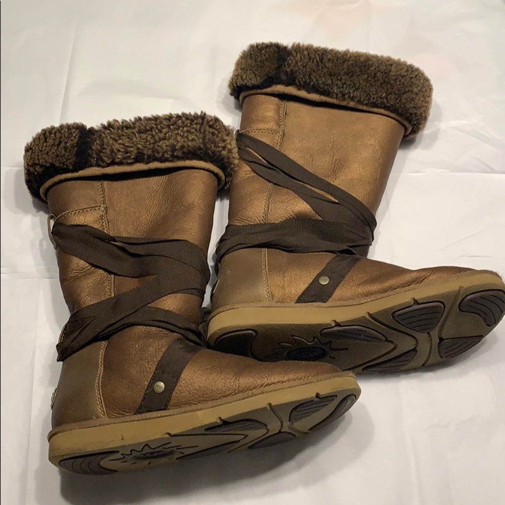Bronze Lace Up UGG Boots - Size 9